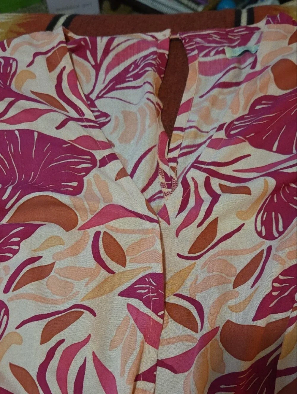 Santiki Pink & Cream Botanical Mini Dress